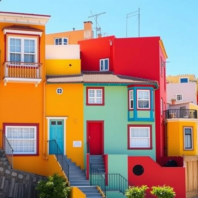 Imagen de las coloridas casas en Valparaíso, Chile