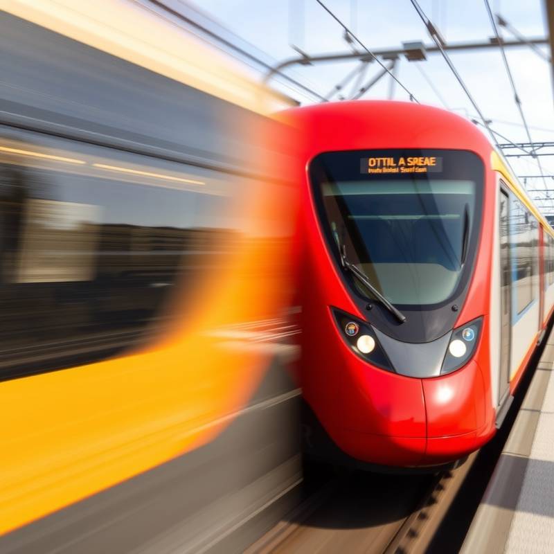 Imagen de un tren de alta velocidad en España