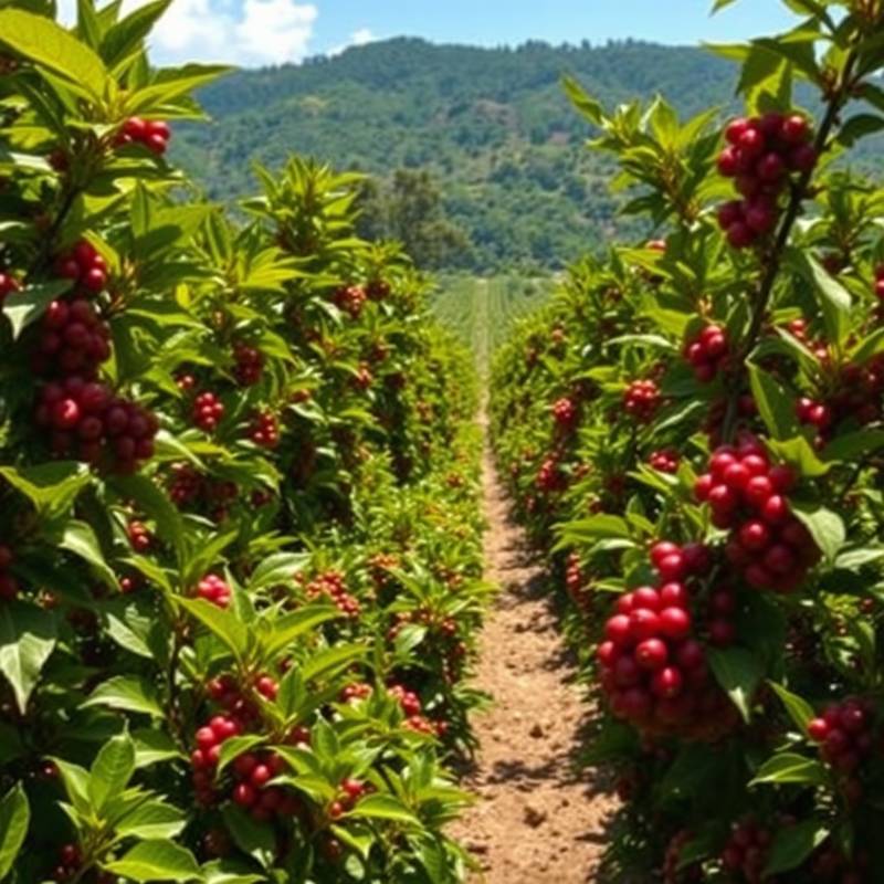 Imagen de una plantación de café en Colombia